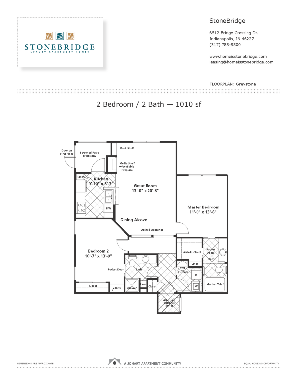 Greystone 12 2 Bedroom Floor Plan StoneBridge Luxury Apartment Homes